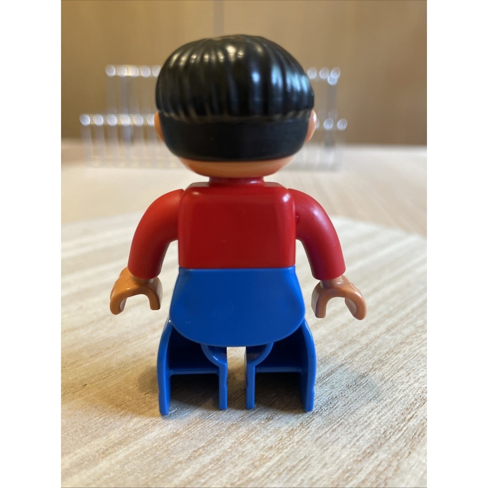 Duplo Lego Man Red Top Blue Pants Ville Figure Only - Picture 2 of 2